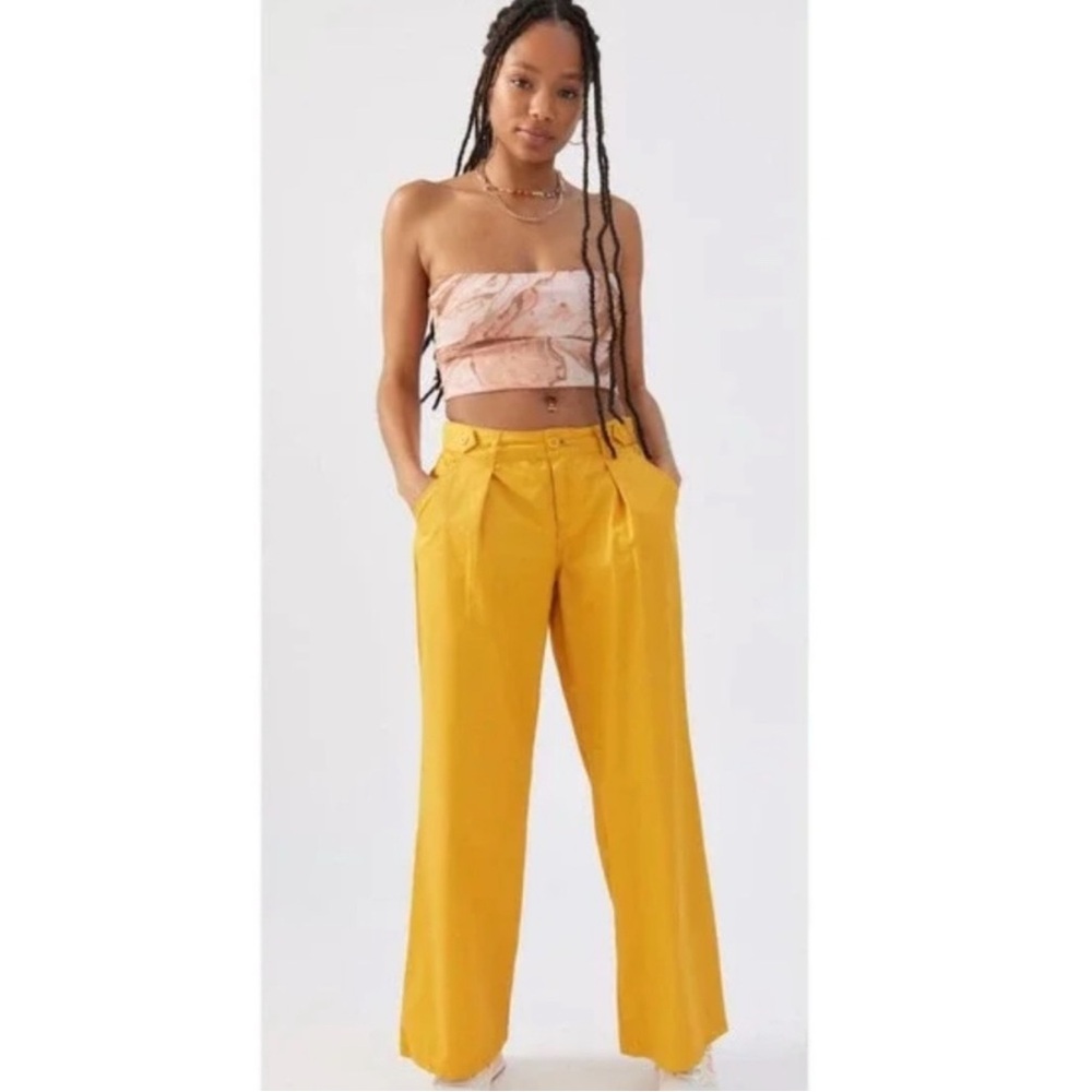 BDG Urban Outfitters Maya Baggy Trouser Pant in Mustard Yellow Wide Leg Small